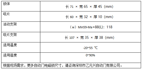 草莓无码视频電磁鎖技術參數
